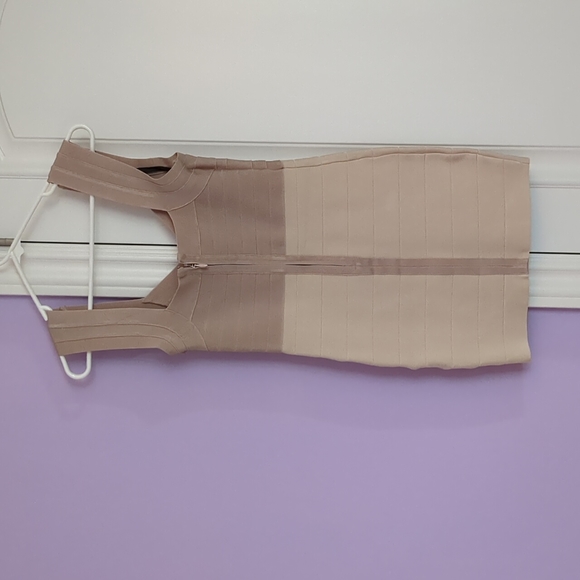 bebe Bandage Nude Bodycon Dress Size Small - Picture 4 of 5